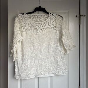 Rafaella White Lace Blouse